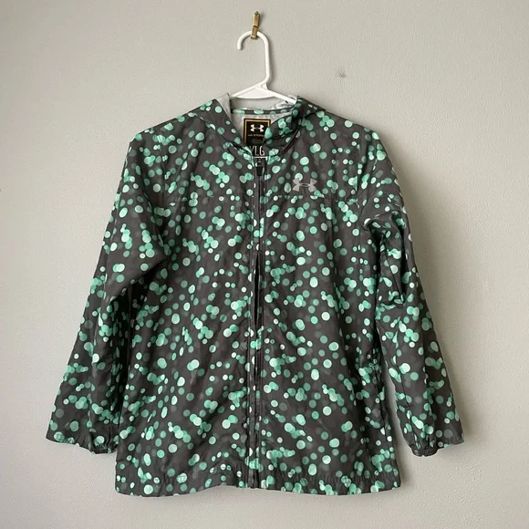 Under Armour Youth Girls' UA Storm Rain Jacket Polka Dots L - Picture 1 of 3